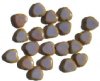 20 10mm Flat Cut Window Heart Beads Opaque Mauve w/ Speckles